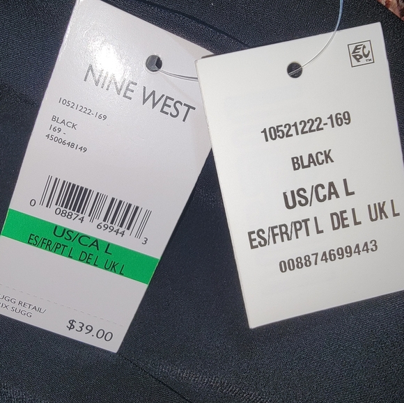 NWT Nine West Black tie-neck sleeveless stretchy top - size L - Picture 8 of 9